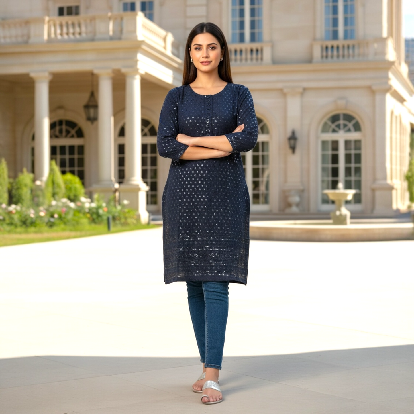 Palak creation chikankari women’s kurti top only