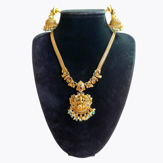Goddess Laxmi temple neclace and earrings sets