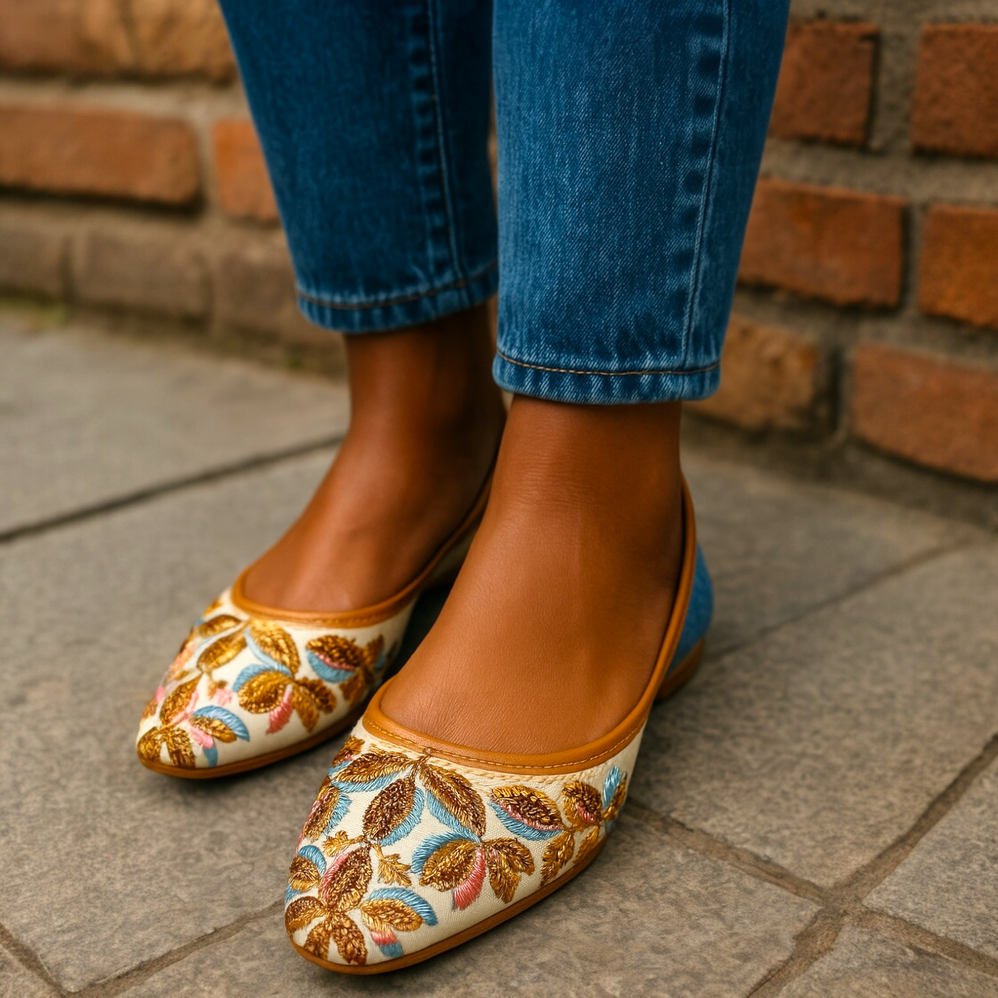 Perfect gold sequined shoes woman
