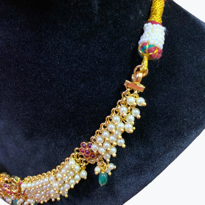 Goddess laxmi temple necklace with earrings set