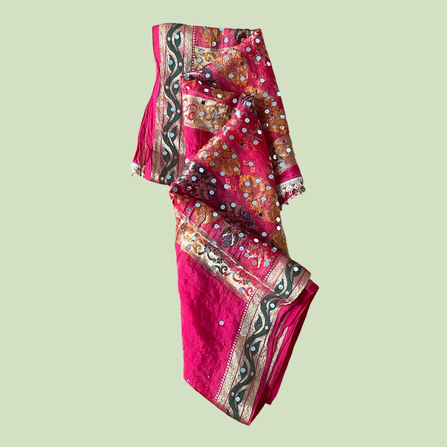 Embroidered mirror worked dupatta