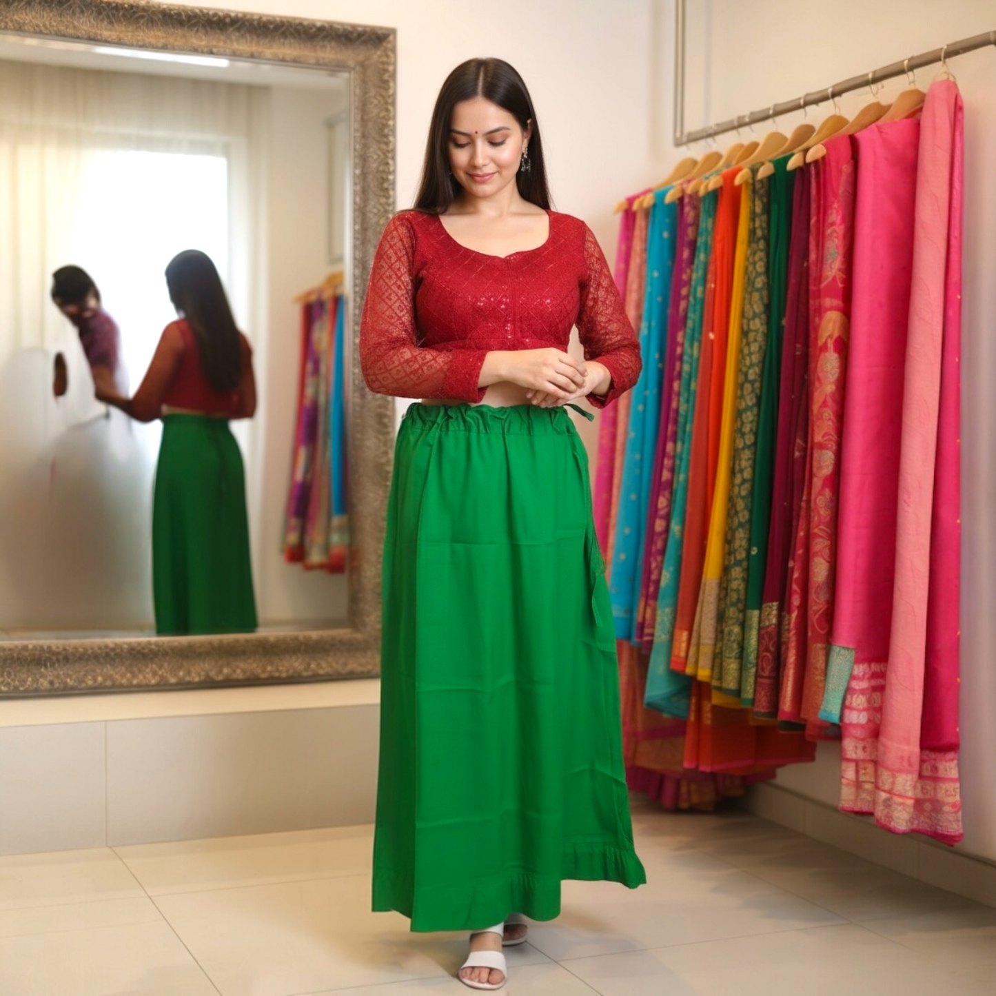 Handmade saree Petticoat Indian Inskirt