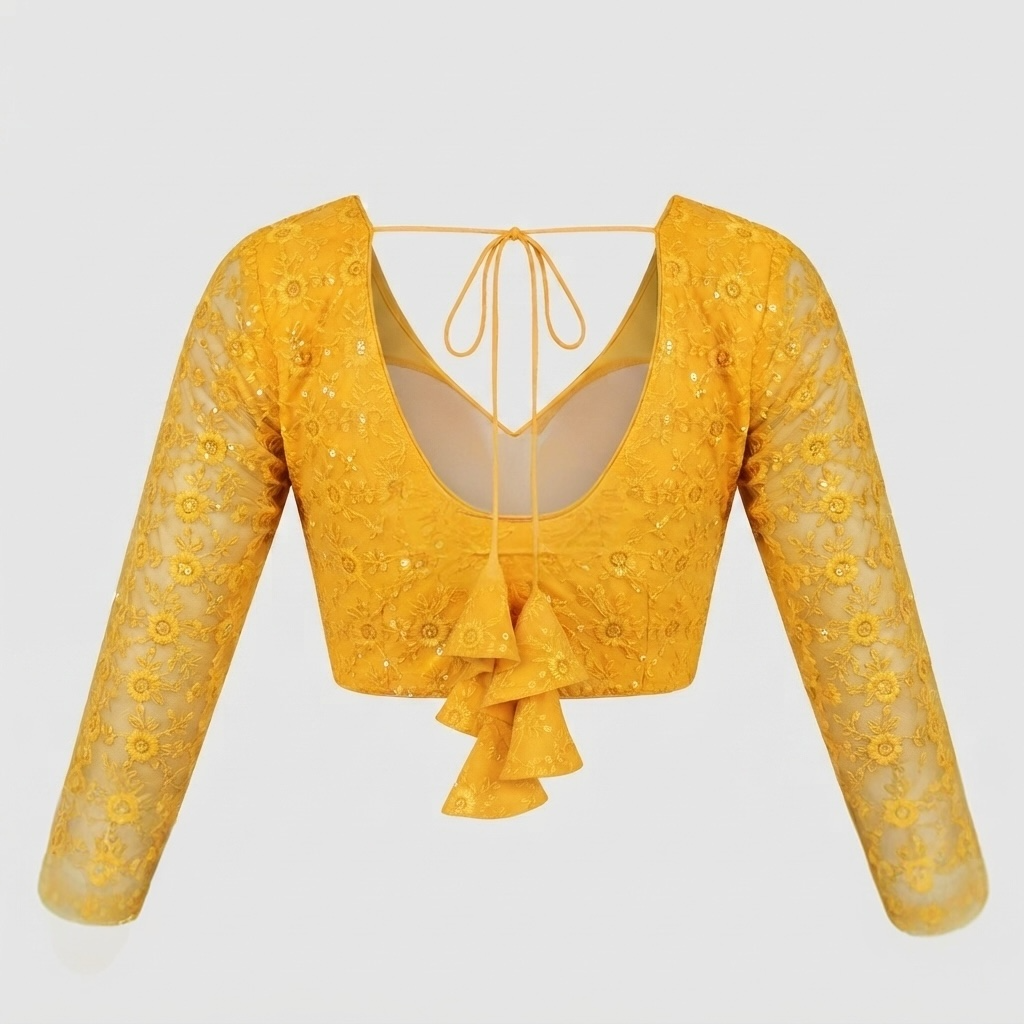 Long sleeve lotus base blouse