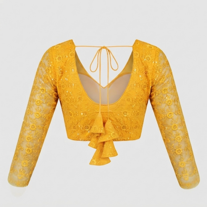 Long sleeve lotus base blouse