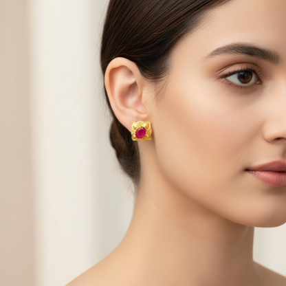 Shubh shri gold plated ear-tops