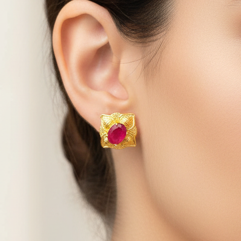 Shubh shri gold plated ear-tops