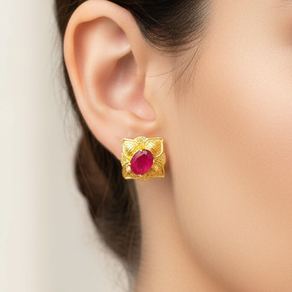 Shubh shri gold plated ear-tops