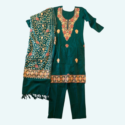 Customized embroidered winter kurta set