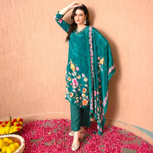 Floral straight kurta set