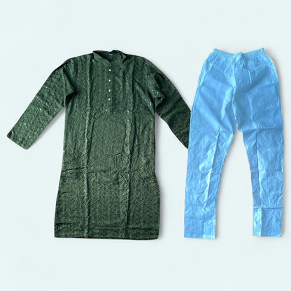 LAKHNAVI EMBROIDERED SEQUIN KURTA