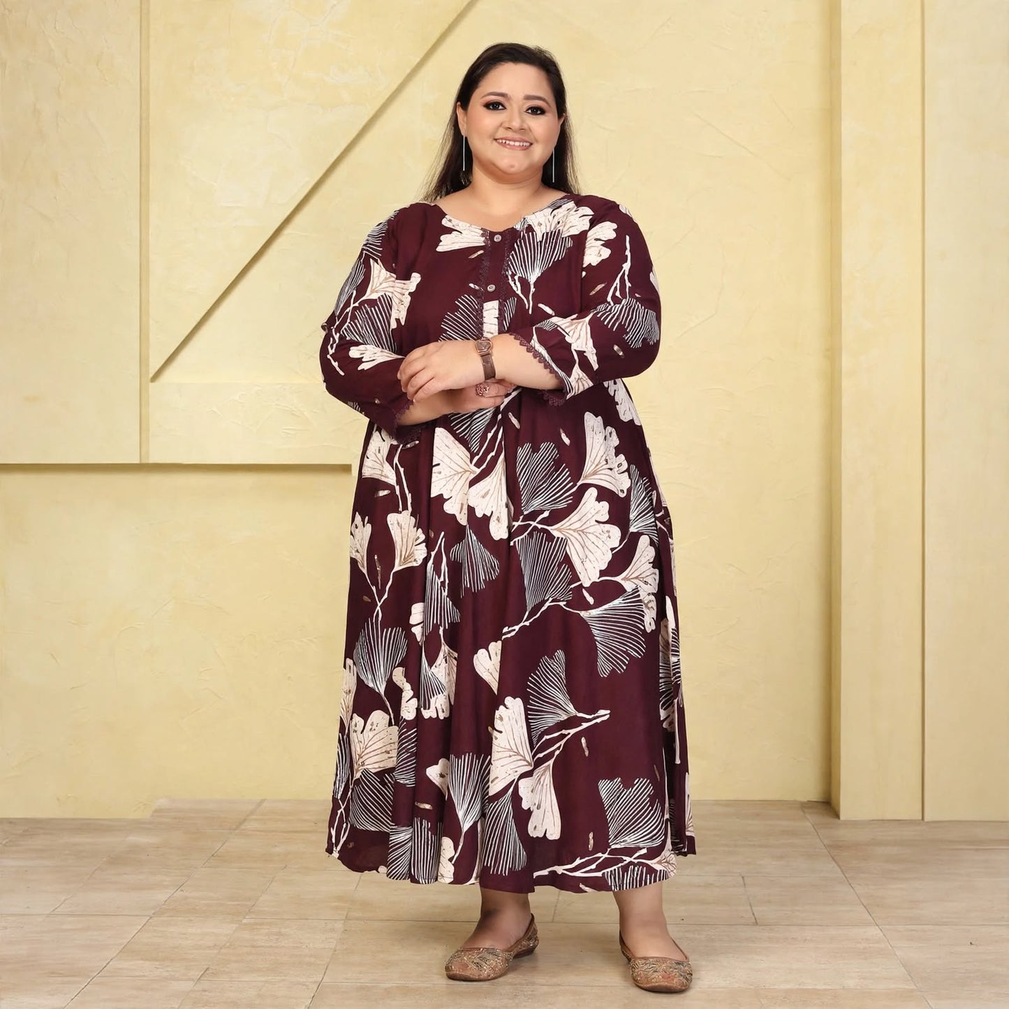 Plus size lightweight floral gown