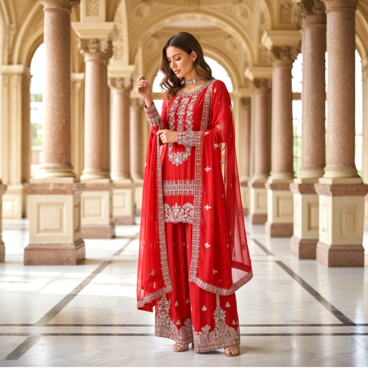 Fully Stitched Plazo Suit Set