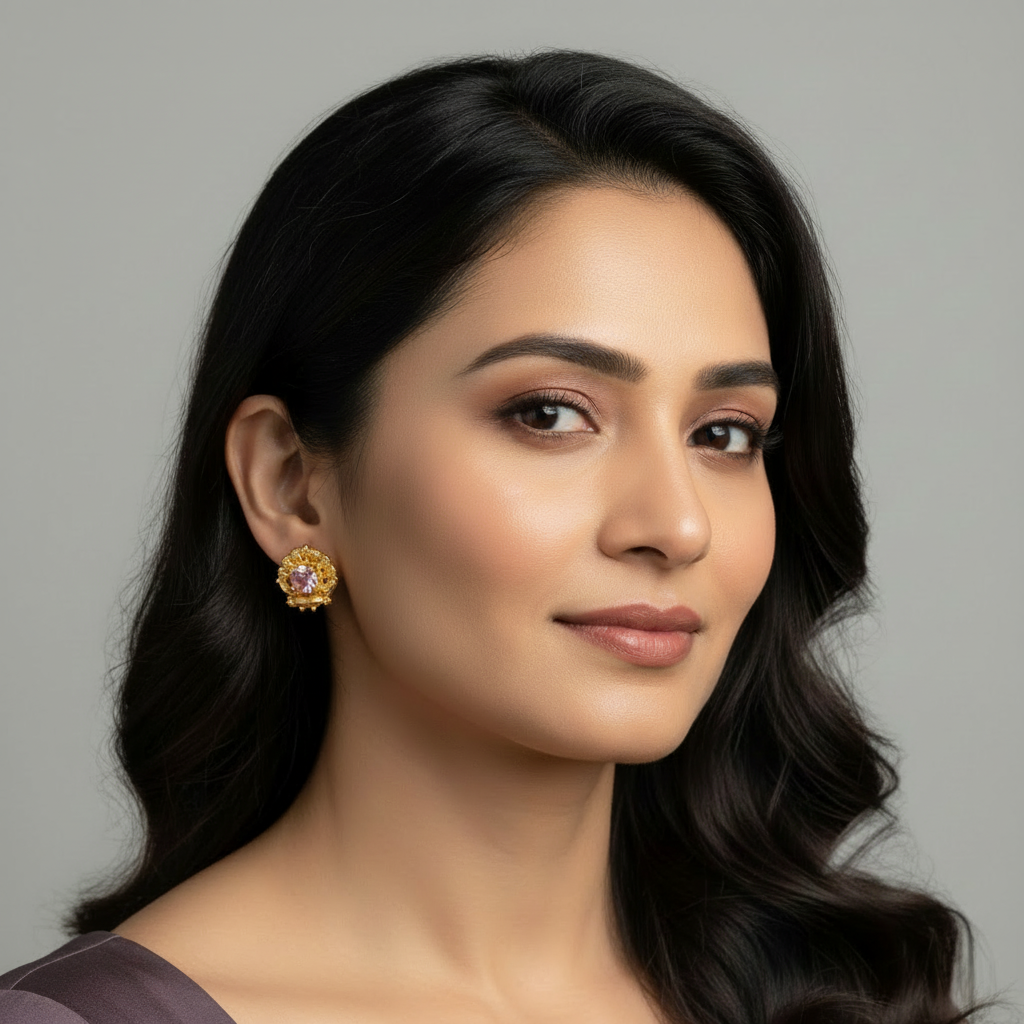 Shubh shri gold plated ear-tops