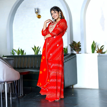 Bandhani print plazo set