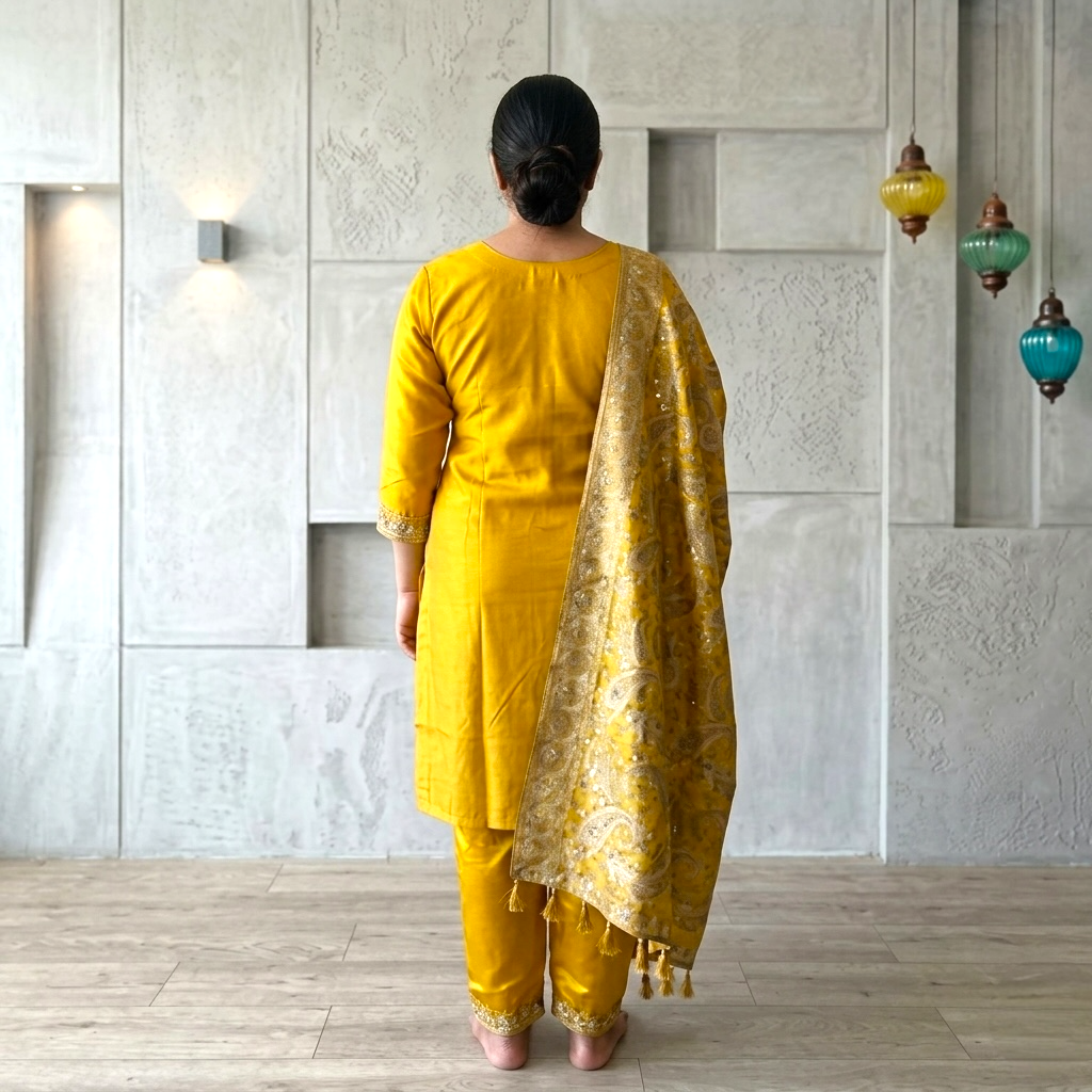 Plus size kalki style straight-fit kurta set