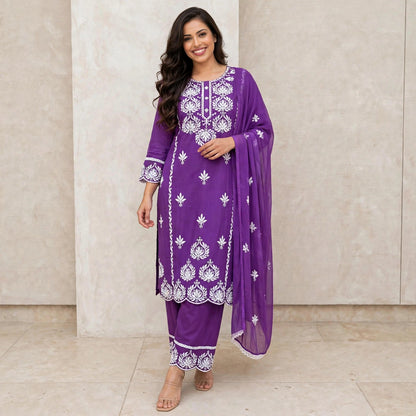 Plus and regular size Chikankari kurta set