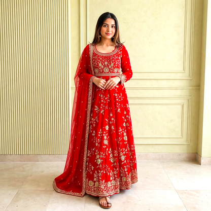 Floor-length Anarkali gown set