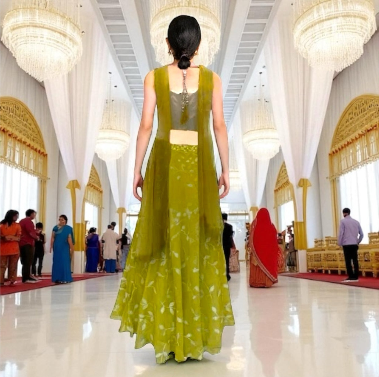 Pearl work lehenga
