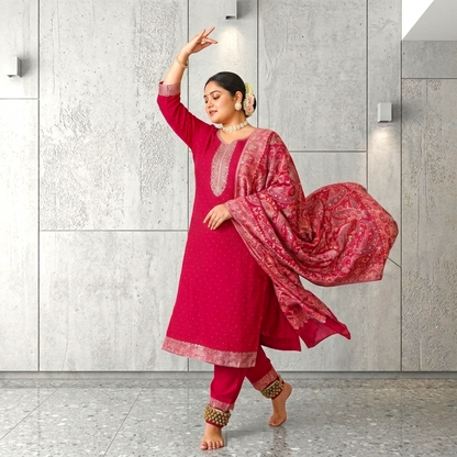 Plus size kalki style straight-fit kurta set