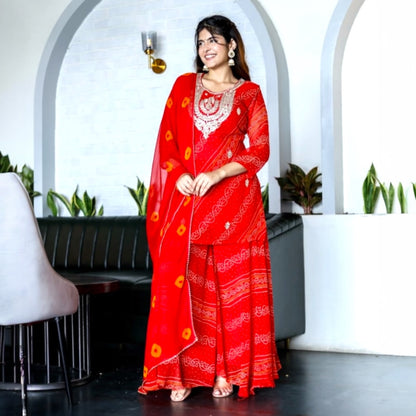 Bandhani print plazo set