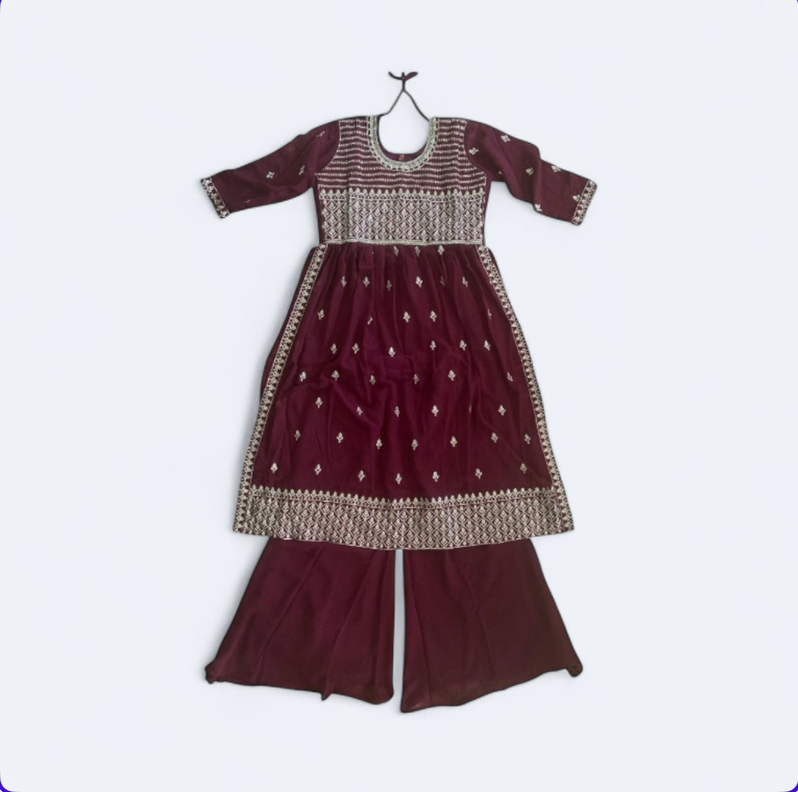 Fancy Beautiful Trendy Suits Set With Palazzo and Dupatta.