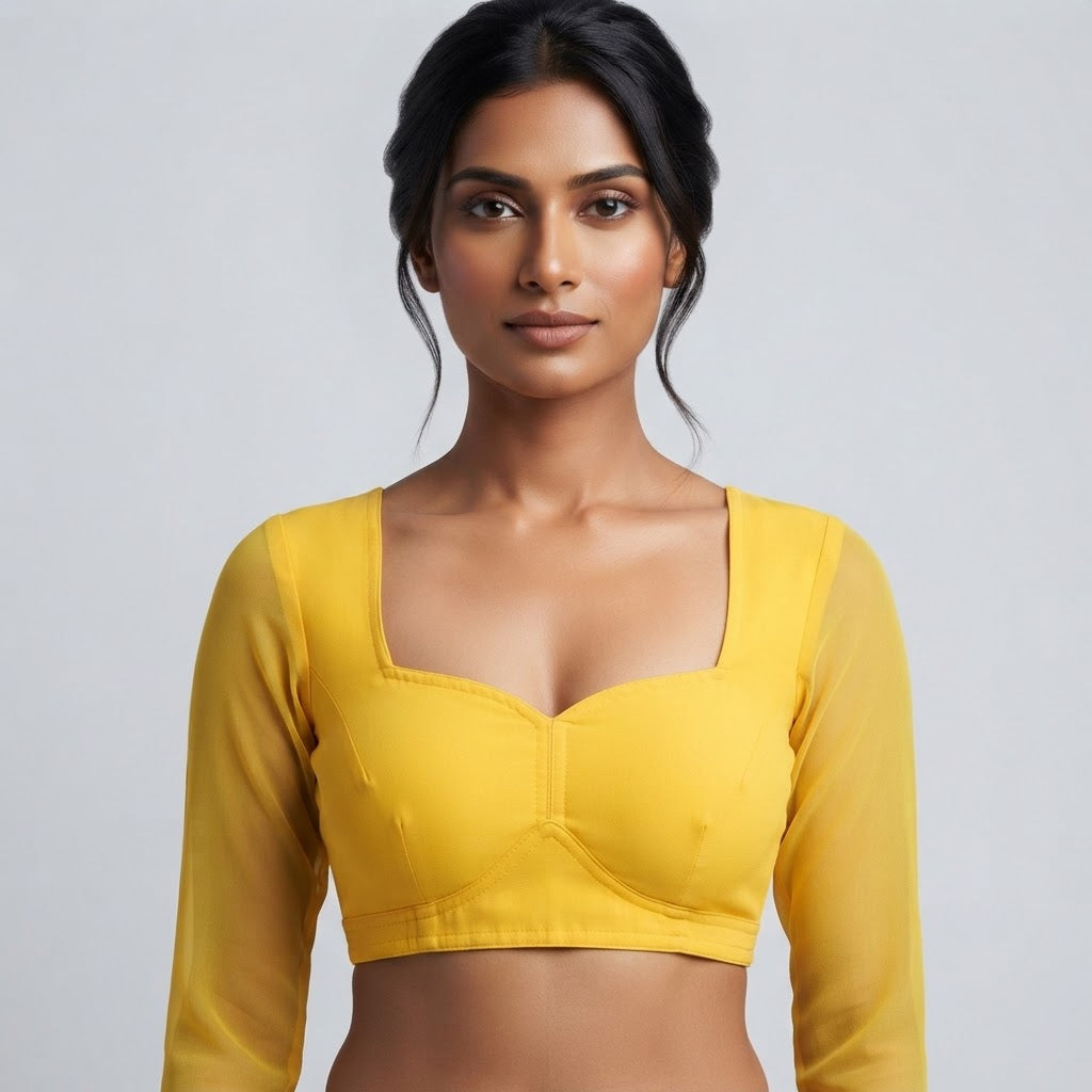 Customized sweetheart neckline blouse