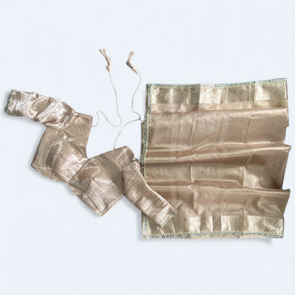 Mirror work boutique saree and blouse set