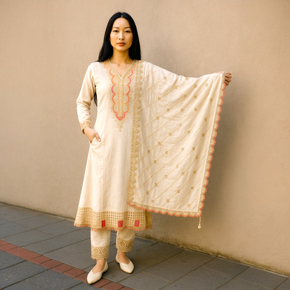 Anarkali set embroidered