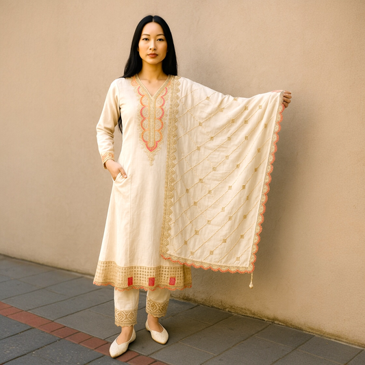 Anarkali set embroidered