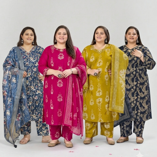 Moksh international plus size kurta set