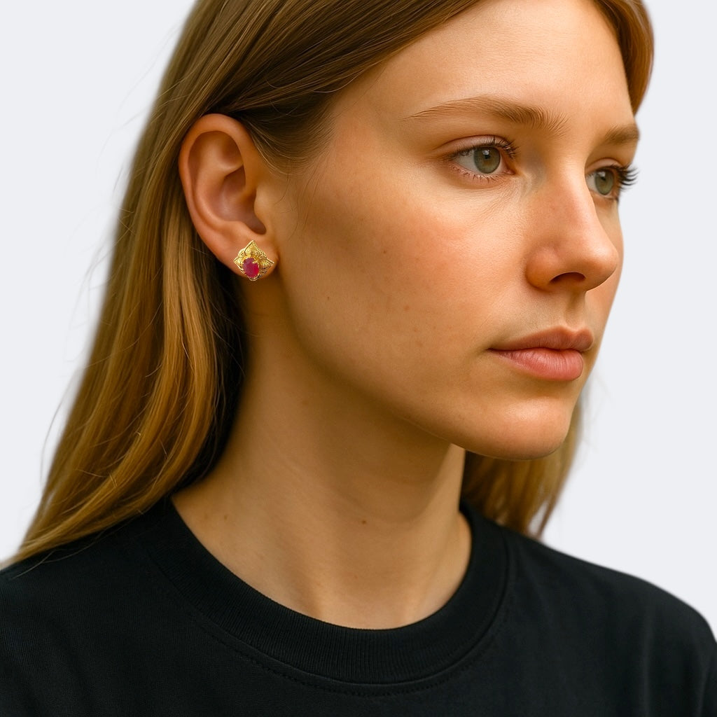 Shubh shri gold plated ear-tops