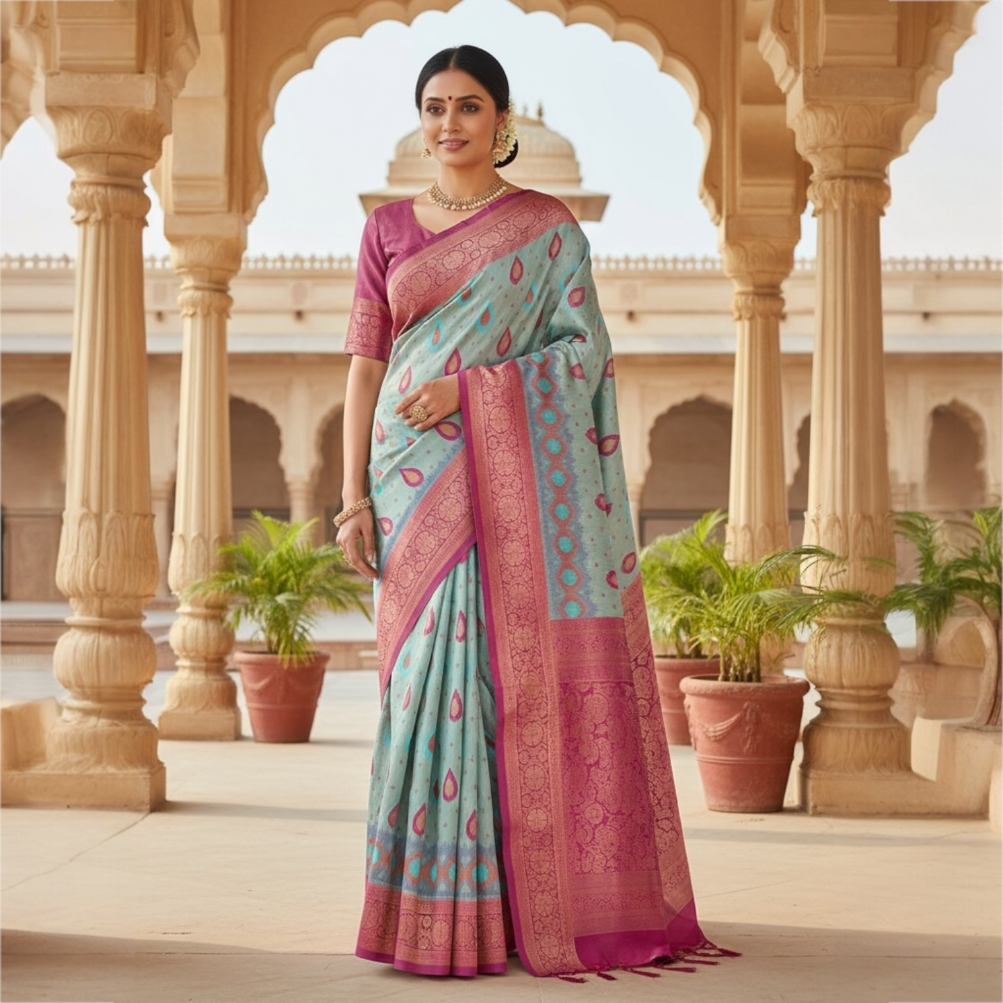 Patola style saree and blouse set