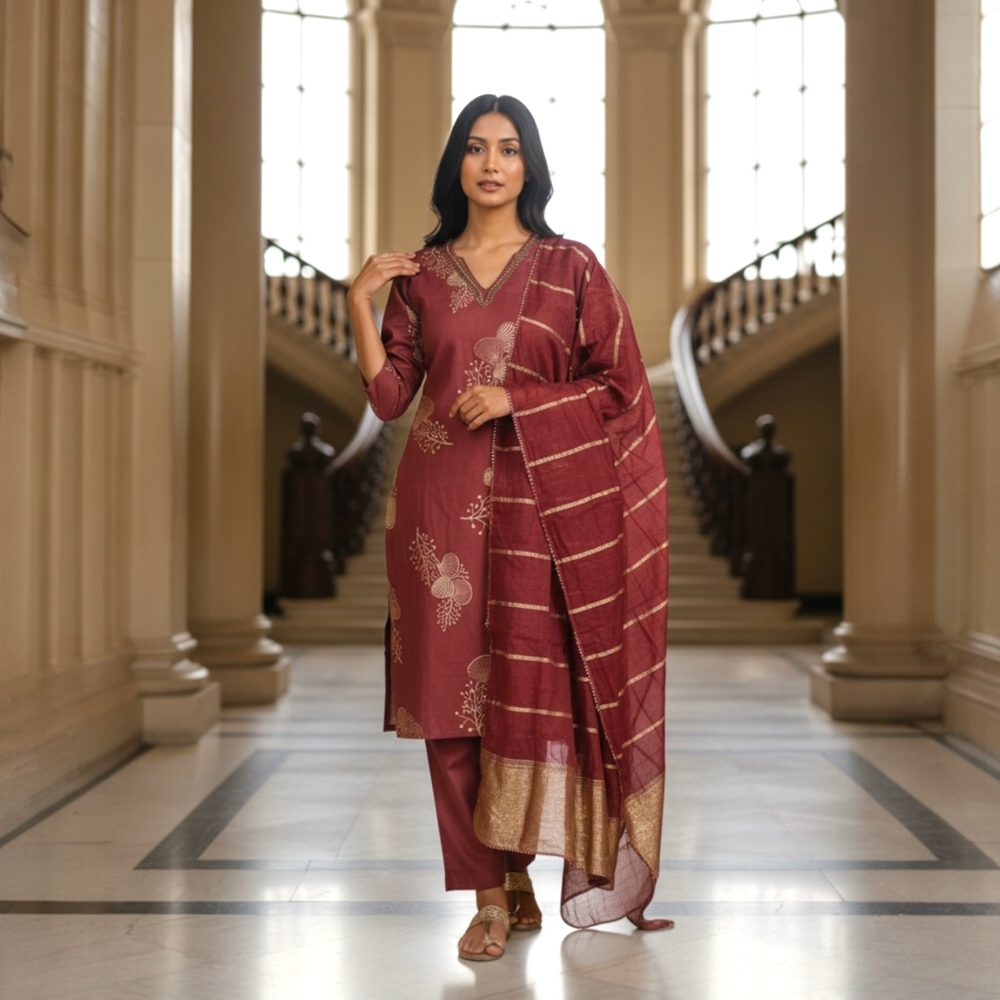 Binya floral kurta set