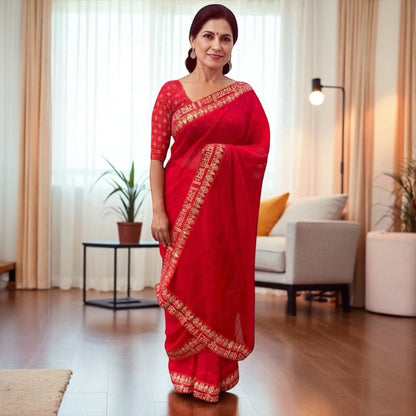 Saubhagyawoti saree only/blouse not included.