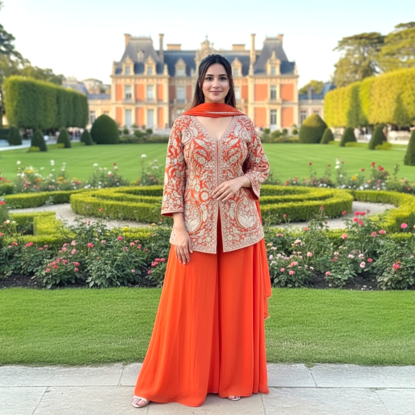 Short kurta palazzo set