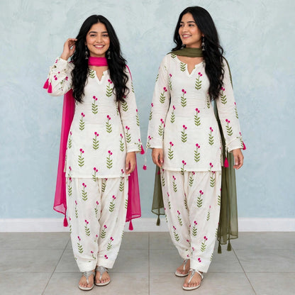 Farshi Salwar mother-daughter matching set