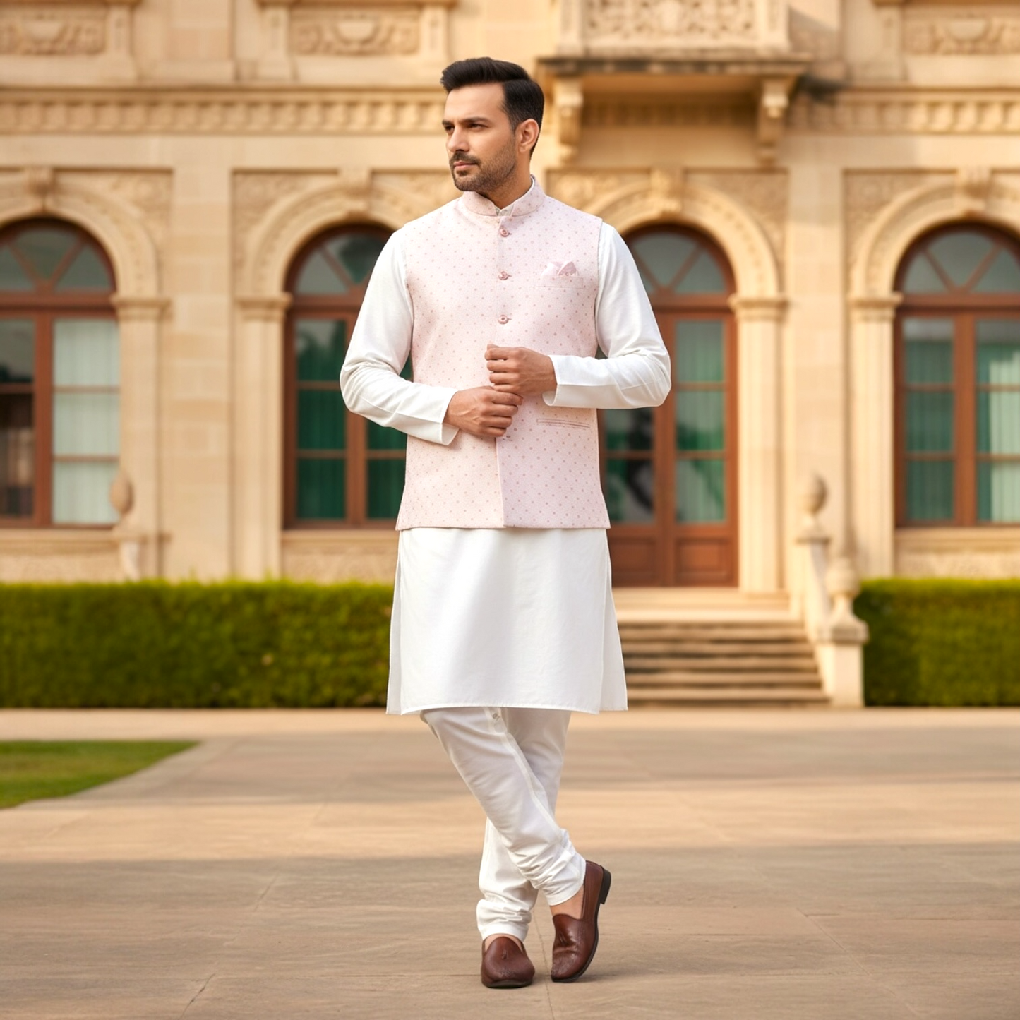 Men’s kurta and Nehru jacket set