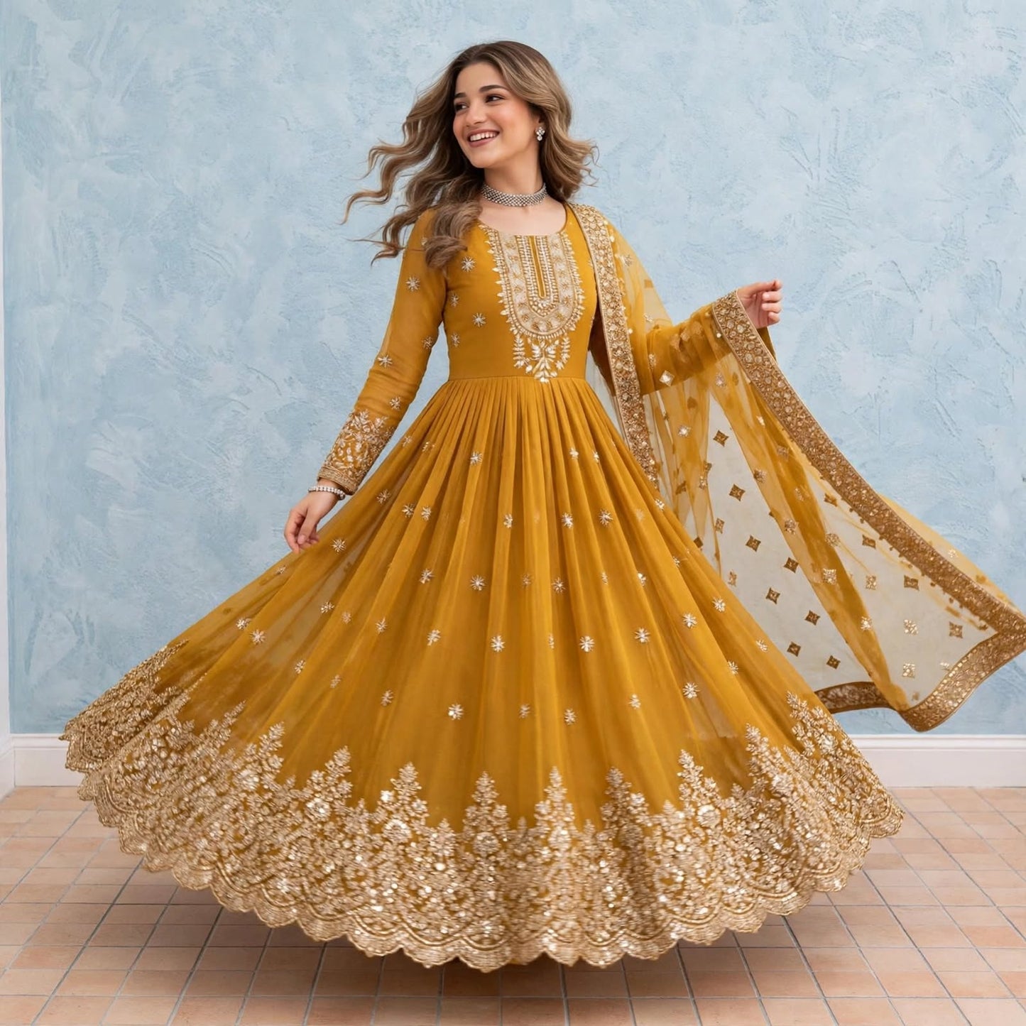 Shahi Udaipuri Anarkali suit set