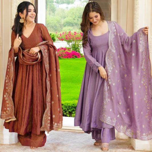Embroidered Anarkali Suit