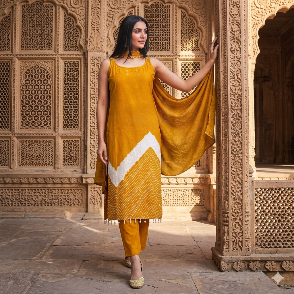 Binya sleeveless summer kurta set