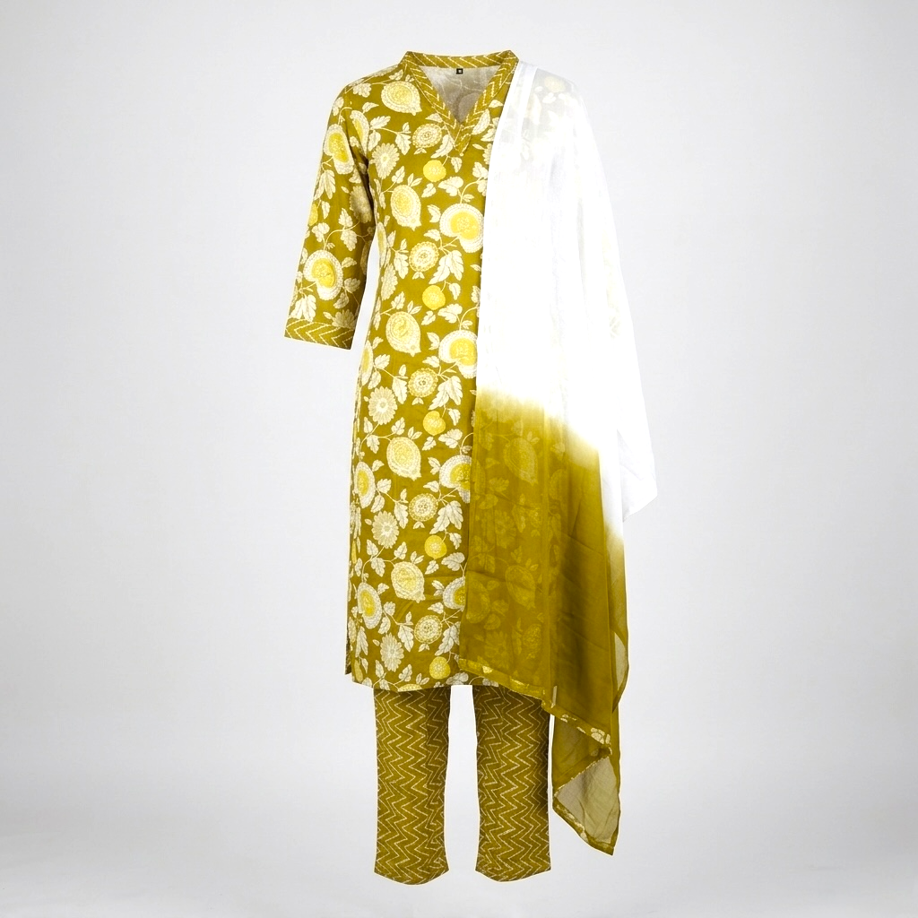 Citrus Floral straight kurta set