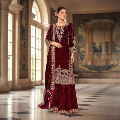 Heavy work sharara set