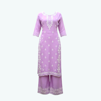 Plus size chikankari palazzo set