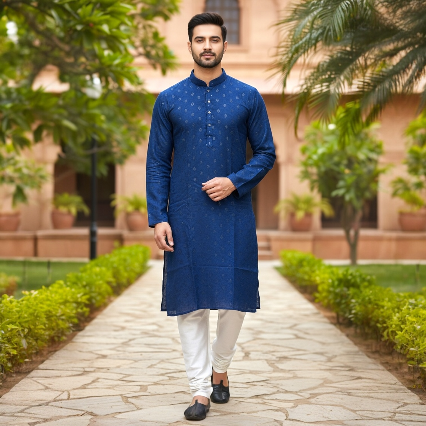 LAKHNAVI EMBROIDERED SEQUIN KURTA