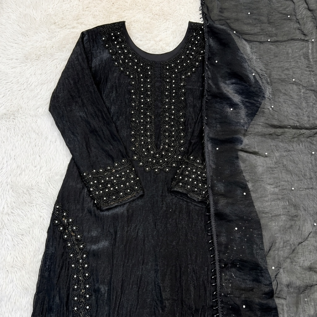 Heavy beaded and salwar kameez palazzo set
