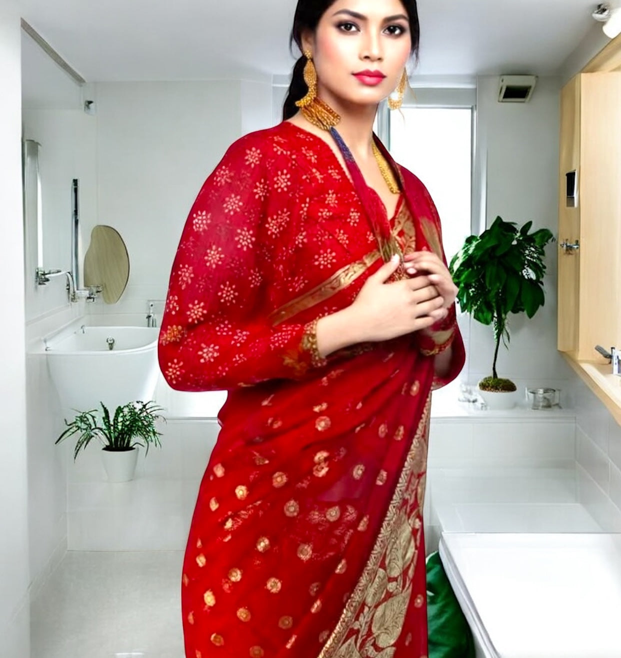 Zarika Kumkum sari only. Fall and pico done.
