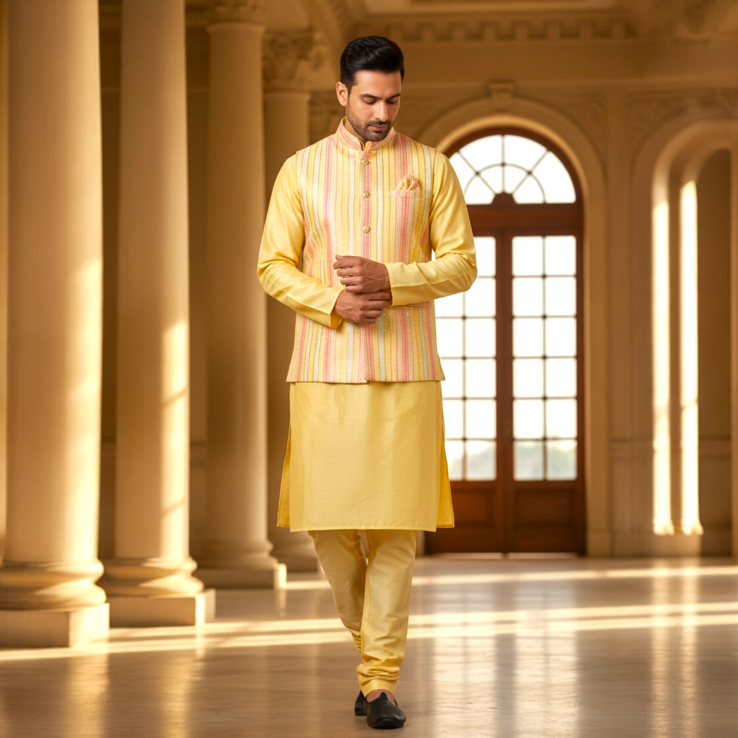 Men’s kurta and Nehru jacket set