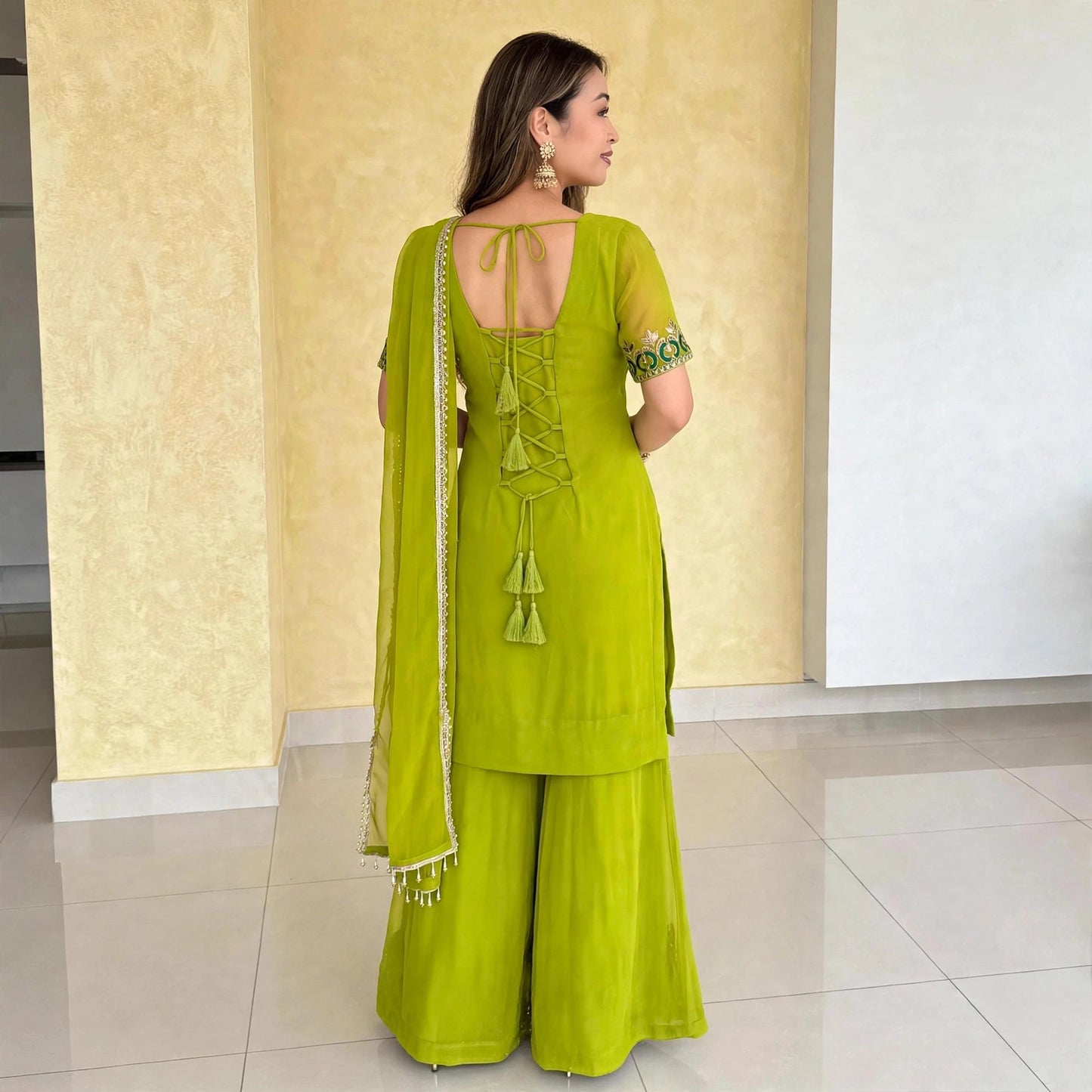 90's-inspired short kurti palazzo set