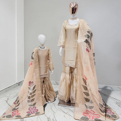 Mother-daughter sharara combo set