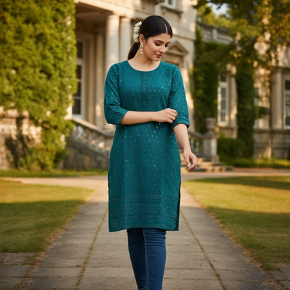 Palak creation chikankari women’s kurti top only